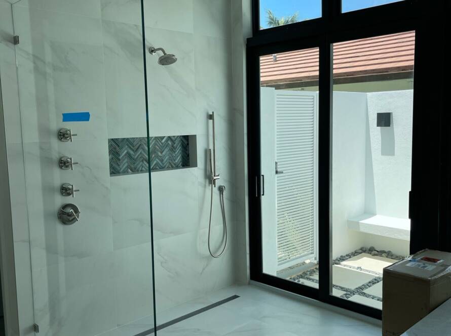 Large walk-in shower